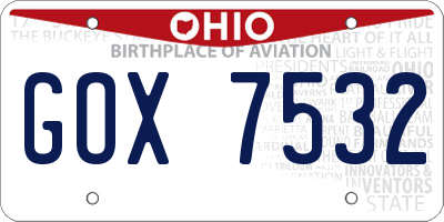 OH license plate GOX7532