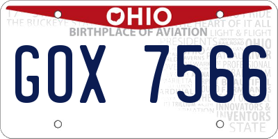 OH license plate GOX7566