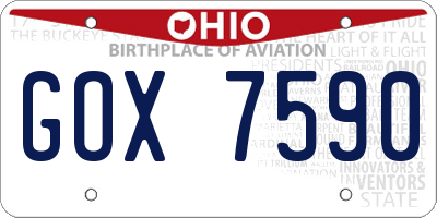 OH license plate GOX7590