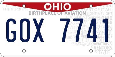 OH license plate GOX7741