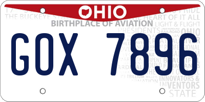 OH license plate GOX7896