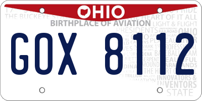 OH license plate GOX8112