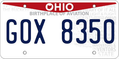 OH license plate GOX8350