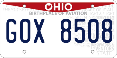 OH license plate GOX8508