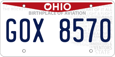 OH license plate GOX8570