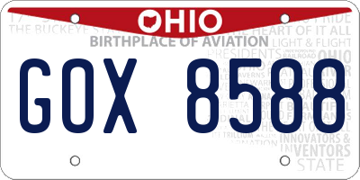 OH license plate GOX8588