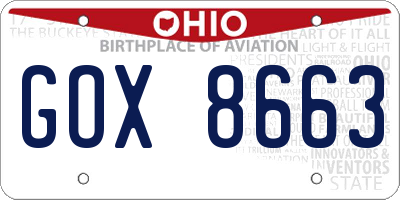OH license plate GOX8663