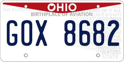 OH license plate GOX8682