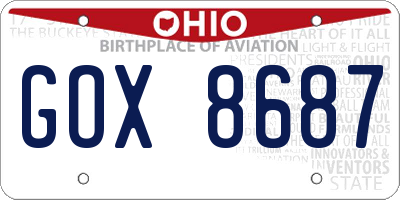 OH license plate GOX8687