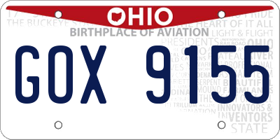 OH license plate GOX9155