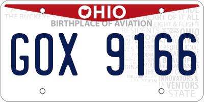 OH license plate GOX9166