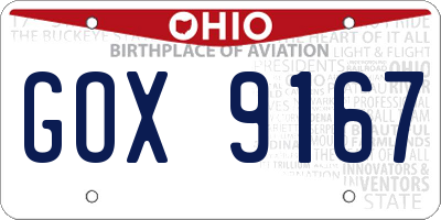 OH license plate GOX9167