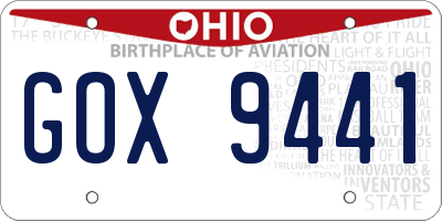 OH license plate GOX9441