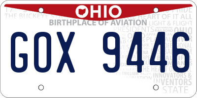 OH license plate GOX9446