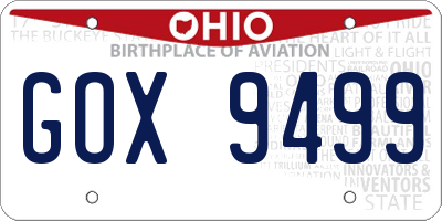 OH license plate GOX9499