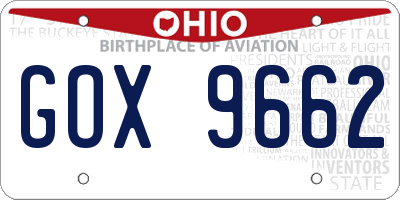 OH license plate GOX9662