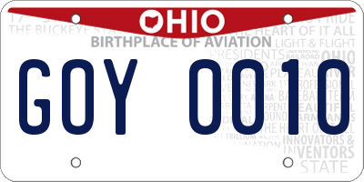 OH license plate GOY0010