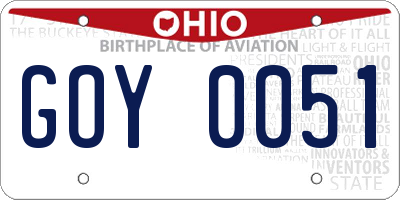 OH license plate GOY0051