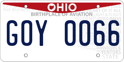 OH license plate GOY0066