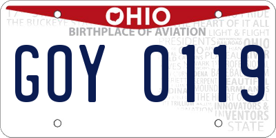 OH license plate GOY0119