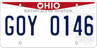 OH license plate GOY0146