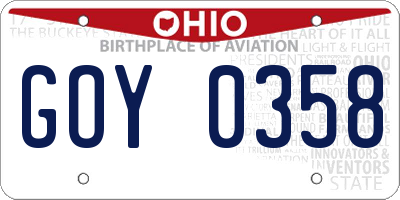 OH license plate GOY0358