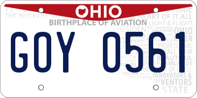 OH license plate GOY0561