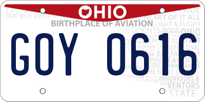 OH license plate GOY0616