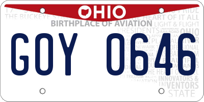 OH license plate GOY0646