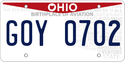 OH license plate GOY0702