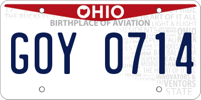 OH license plate GOY0714