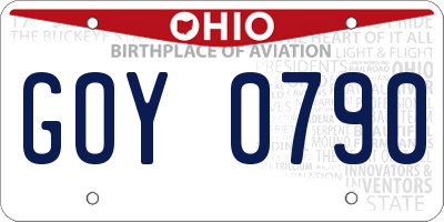 OH license plate GOY0790