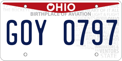 OH license plate GOY0797