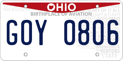 OH license plate GOY0806