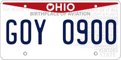 OH license plate GOY0900