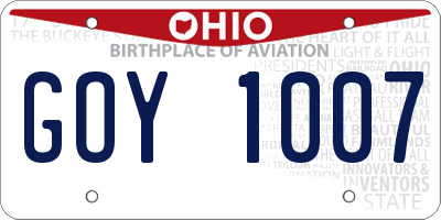 OH license plate GOY1007