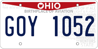 OH license plate GOY1052