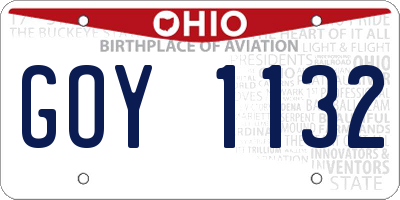 OH license plate GOY1132