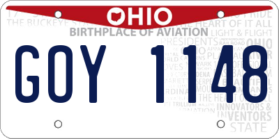 OH license plate GOY1148