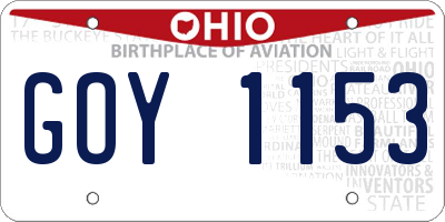OH license plate GOY1153