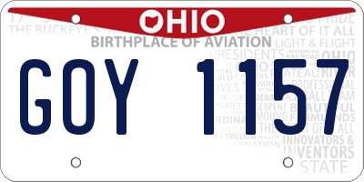 OH license plate GOY1157