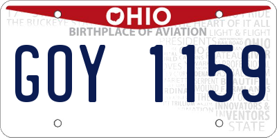 OH license plate GOY1159