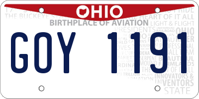 OH license plate GOY1191