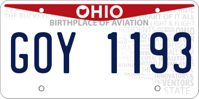OH license plate GOY1193