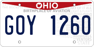 OH license plate GOY1260