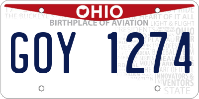 OH license plate GOY1274