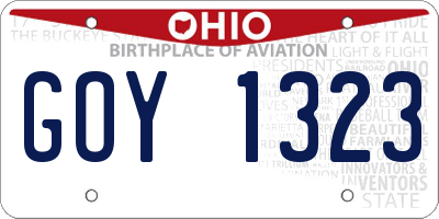 OH license plate GOY1323