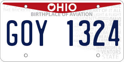 OH license plate GOY1324