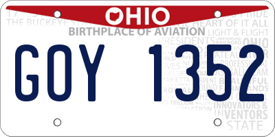 OH license plate GOY1352