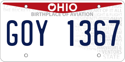 OH license plate GOY1367